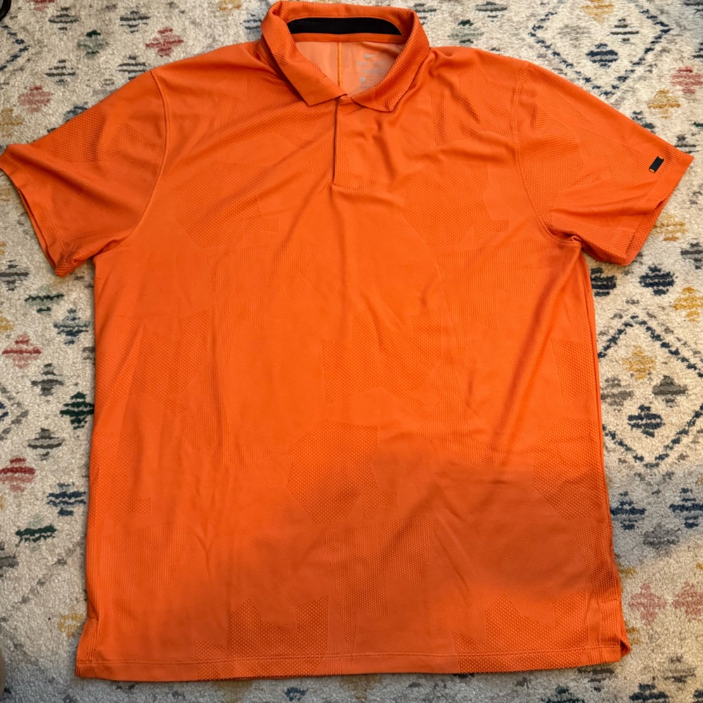 NWOT Sz XL Nike Tiger Woods Vibrant Orange Polo Shirt Golf Sporty Men’s